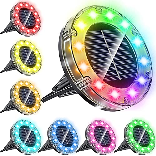 NFESOLAR Solar Ground Lights Outdoor Waterproof, New Structural Design Multicolor Lights Solar Lights Outdoor with 12 LEDs, for Outside Pathway Walkway Patio Yard Lawn (8 Packs) NFESOLAR Solar Ground Lights Outdoor Waterproof, New Structural Design Multicolor Lights Solar Lights Outdoor with 12 LEDs, for Outside Pathway Walkway Patio Yard Lawn (8 Packs)