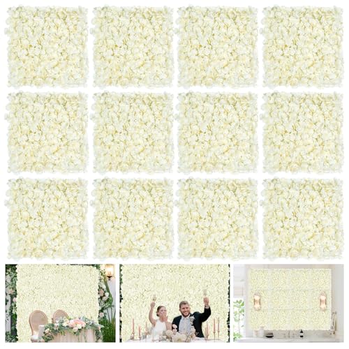 Ivory Backdrop Flowers Wall Panels: 12 Pcs 15 x 15...