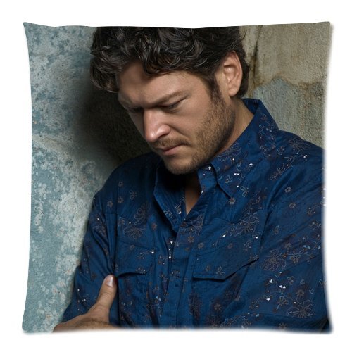Generic Custom Blake Shelton Print Square Zippered Soft Throw Pillow Cover Pillow Cases Cushion Cover Standard Size 18x18 (Twin sides)