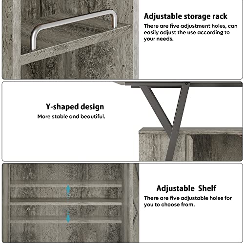 Bestier Buffet Cabinet With Storage, Coffee Bar Cabinet Kitchen Sideboard Kitchen Island With Adjustable Shelf For Kithcen Dinning Room Living Roomentryway Hallway, Retro Grey #TOP6