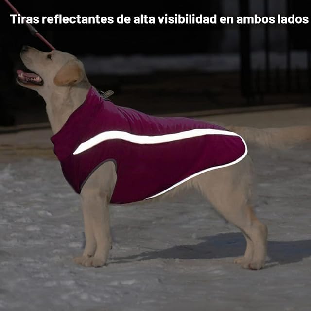 Foto 5 de 7 de FEimaX Abrigo para Perros de Invierno Chaqueta Impermeable Ropa a Prueba de Viento con Forro Polar y Orificio…