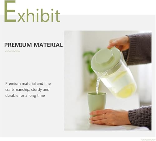 Miniatura 4 de DOITOOL 2 jarras de agua de plástico con tapa y boquilla, jarra de agua grande de 2 litros con asa para jugo casero, té helado, bebidas calientes o