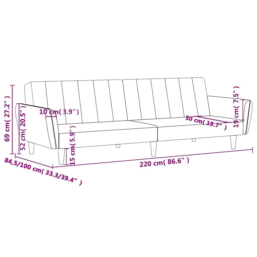 Sofá cama de 2 plazas terciopelo azul con espacio de almacenamiento y respaldo ajustable para salón, habitación de invitados y espacios pequeños, cómodo asiento con marco de madera resistente