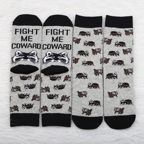 PXTIDY 2 Pairs Raccoon Socks - Raccoon Gift & Trash Panda Themed Sock4
