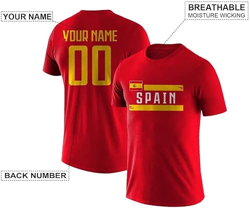 Miniatura 2 de Custom Soccer National Team T-Shirt Personalized Short Sleeve Customized Any Name and Number