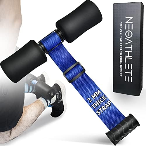 Nordic Hamstring Curl Strap - 2mm Thick Strap - Holds 380 LBS - 10 second Setup - Perform Leg Curls, Hamstring Curls at Home - Nordic Curl Home Workout Equipment - Ab Workout, Spanish Squats, Razor Curl Workout by NEOATHLETE