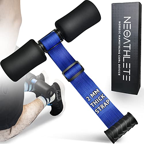 Nordic Hamstring Curl Strap - 2Mm Thick Strap - Holds 380 Lbs - 10 Second Setup - Perform Leg Curls, Hamstring Curls At Home - Nordic Curl Home Workout Equipment - Ab Workout, Spanish Squats, Razor Curl Workout By Neoathlete #TOP2