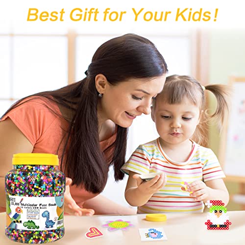 23,000 pcs Fuse Beads Kit for Kids Crafts, 30 Colors Iron Beads Set with 3 Pegboards, 5 Ironing Paper, 10 Patterns, Gifts for Birthday Christmas, Multicolor 5mm Melty Beads Bulk Refill Kit by Inscraft by INSCRAFT - Image 6