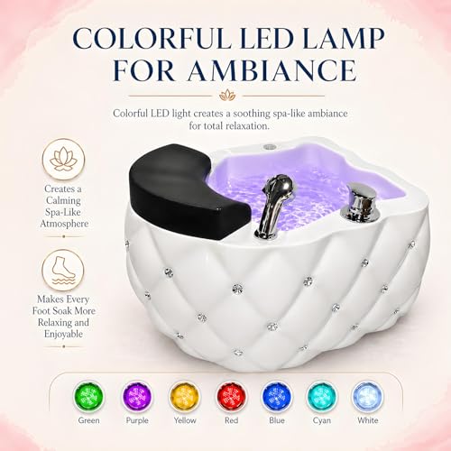 Masajeador Spa para Pies con Luz LED y Drenaje Automático miniatura 4
