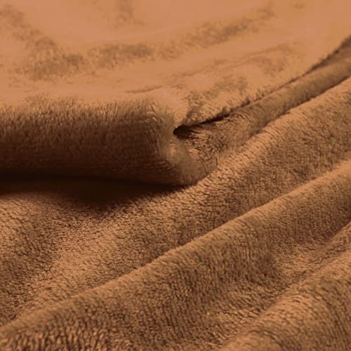 Plaid Flanelle Doux Camel 125x150 cm - U10