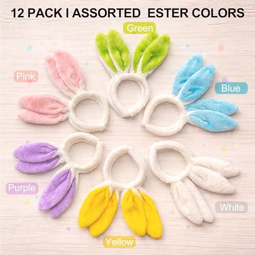 GiftExpress 6-Pack Bunny Ear Headbands, Plush Easter Rabbit Ears in Assorted Colors for Kids, Family Parties, Dress Up, Photo Props, Easter Basket Stuffers by GiftExpress - Image 2