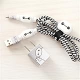 Tospania Cable Protector/Wire Organizer/Pet Cord Protector/DIY Wire Protector, Spiral Cable Cover Wrap Strain Relief Tube Charger Cord Sleeve Compatible for iPhone iPad iPod iWatch (Baymax)