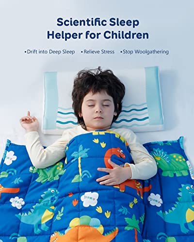 Insugar Toddler Weighted Blanket 5Lbs Weighted Blanket Kids, Heavy Dinosaur Blankets Throws For Children Sound Sleep Boys And Girls Gifts, Soft, Breathable, Blue, 36"X48" #TOP1