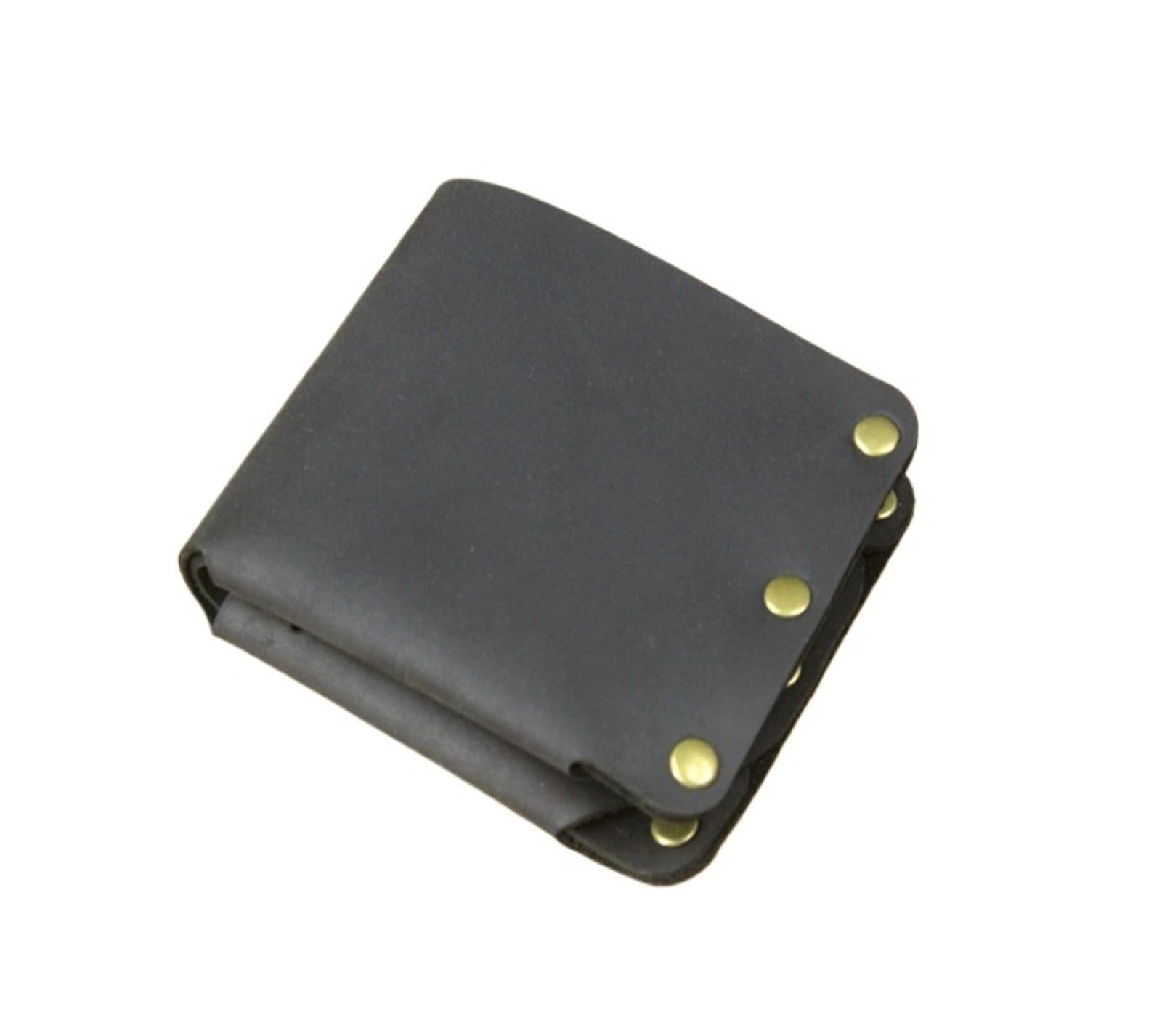 portamonete in pelle Portafoglio da uomo in pelle Crazy Horse fatto a mano, con fermasoldi, borsa corta, portamonete da uomo, porta carte(Black)