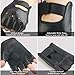Long Keeper Genuine Leather Fingerless Driving Riding Gloves Outdoor Anti-Slip Sport Unlined Half Finger Glove for Men (Black)
