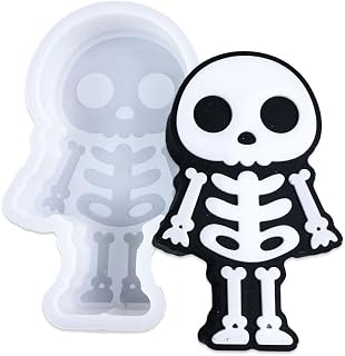 Duawenki Human Skeleton Shape Car Freshie Silicone Mold for Making Soap Aroma Beads Car Freshie Candle Pendant Resin