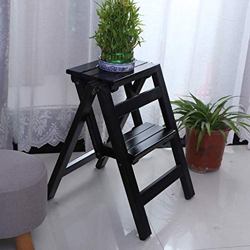 Escabeau pliable 2 marches en bois stable et compact