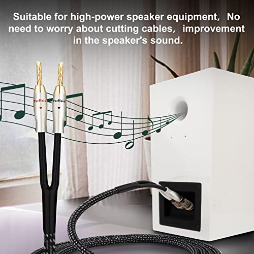 Audiophile 14 Awg 7N Occ Copper Hifi Speaker Cable Silver Plated Speaker Wire With Bfa Banana Plug For Hifi Audio System (10 Ft / 3M) #TOP3