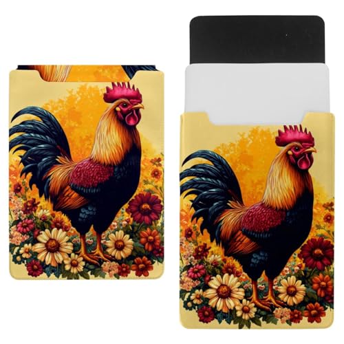 Housse ordinateur portable 35,1 x 25,9 cm à motif fleurs de coq jaune