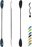 Vista 16 de OCEANBROAD - Remo de kayak de 86 pulgadas/218 cm, 90.5 pulgadas/230 cm, 95 pulgadas/241 cm, remo de aleación para kayak, bote y canoa con correa