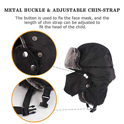 Winter Boy Trapper Trooper Hat Outdoor Warm Girls Ski Cap Windproof Mask Ear Flaps Hats for Kids4