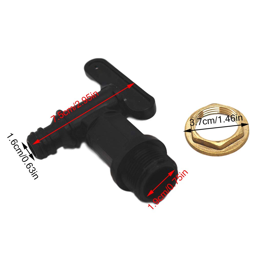 MACHSWON IBC Wassertank Adapter – 3/4 Zoll, Für 1000 L Tonnen, Gartenschlauch Verbindungsstück