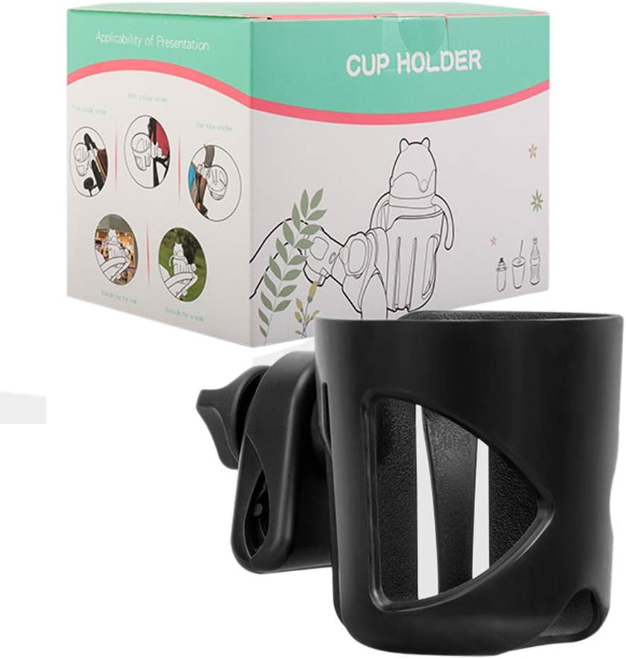 Adjustable Stroller Cup Holder, Rotating Cup Holder, Non-Slip Bike Cup Holder, Wheelchair Cup Holder, Universal Baby Bottle Holder Fits Every Vista, Curz, and Minu Model