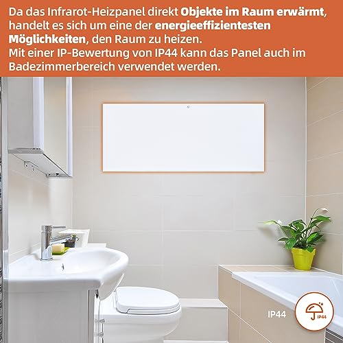 SHX Infrarot-Heizpaneel mit WiFi 700W SHXA700-WiFi – 700 Watt, 7-14m², Wandmontage, WiFi, Fernbedienung, weiß