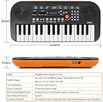 Kmise, Mini Piano 32 Key Small Portable Digital Electronic Keyboard with 30 Demo Songs Musical Gift, for Beginners Kids(No Power Cord Included) (MI3372-US)