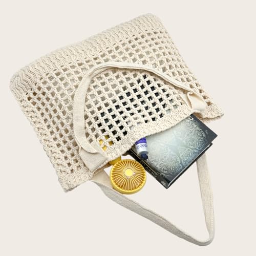 Bolso Tote de Playa para Mujer ENBEI, Diseño de Ganchillo miniatura 6