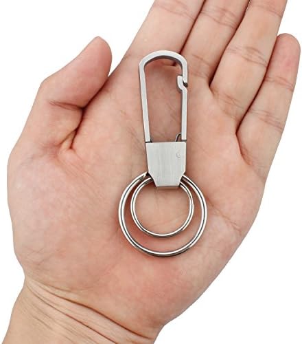 wisdompro Keychain, 2 Pack Heavy Duty Stainless Steel Key-Clips with Belt Hook