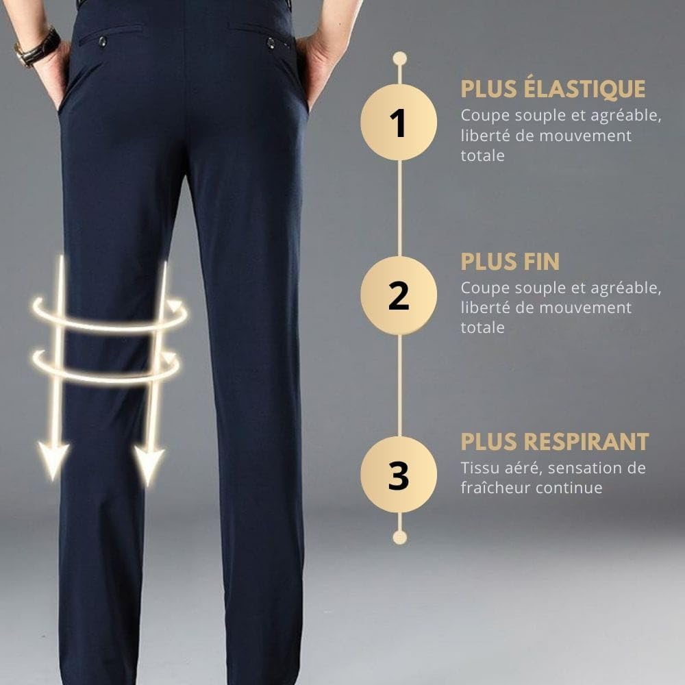 MEIION Chino Confort+ – Ne Serre Pas, ne se froisse Pas Pantalon de Costume Homme Élastique Slim Fit Classique Couleur Unie pour Un Style Business Élégant et Confortable