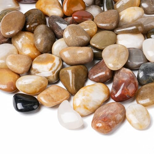 Rahato 30 lbs River Rocks, 1-1 1/2 inch Plant Rocks for Pots Indoor by Rahato - Used condition - US$48.26