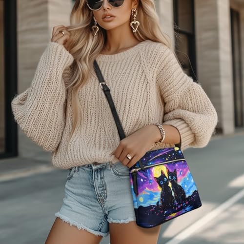 Image of Leather Purses for Women, Leather Hobo Bags for Women Travel Sling Purse Triple Zippered Pockets Shoulder Bag
