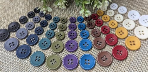 Miniatura 7 de Botiboton - 50 Botones Para Camisas En Colores Calidos - 5 Medidas Y 12 Colores A Escoger - Con 4 Agujeros De 2 Mm - Fabricado Y Enviado Desde España - Color Marrón, Medida 18 Mm