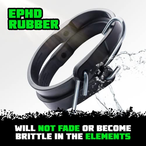 Rhino Usa Rubber Bungee Cords Heavy Duty Outdoor With Adjustable Hooks (12-Pack) Assorted Weatherproof Straps With S Hooks For Tarps, Cargo, Motorcycle, Truck And More (185Lbs Load Capacity) #TOP2