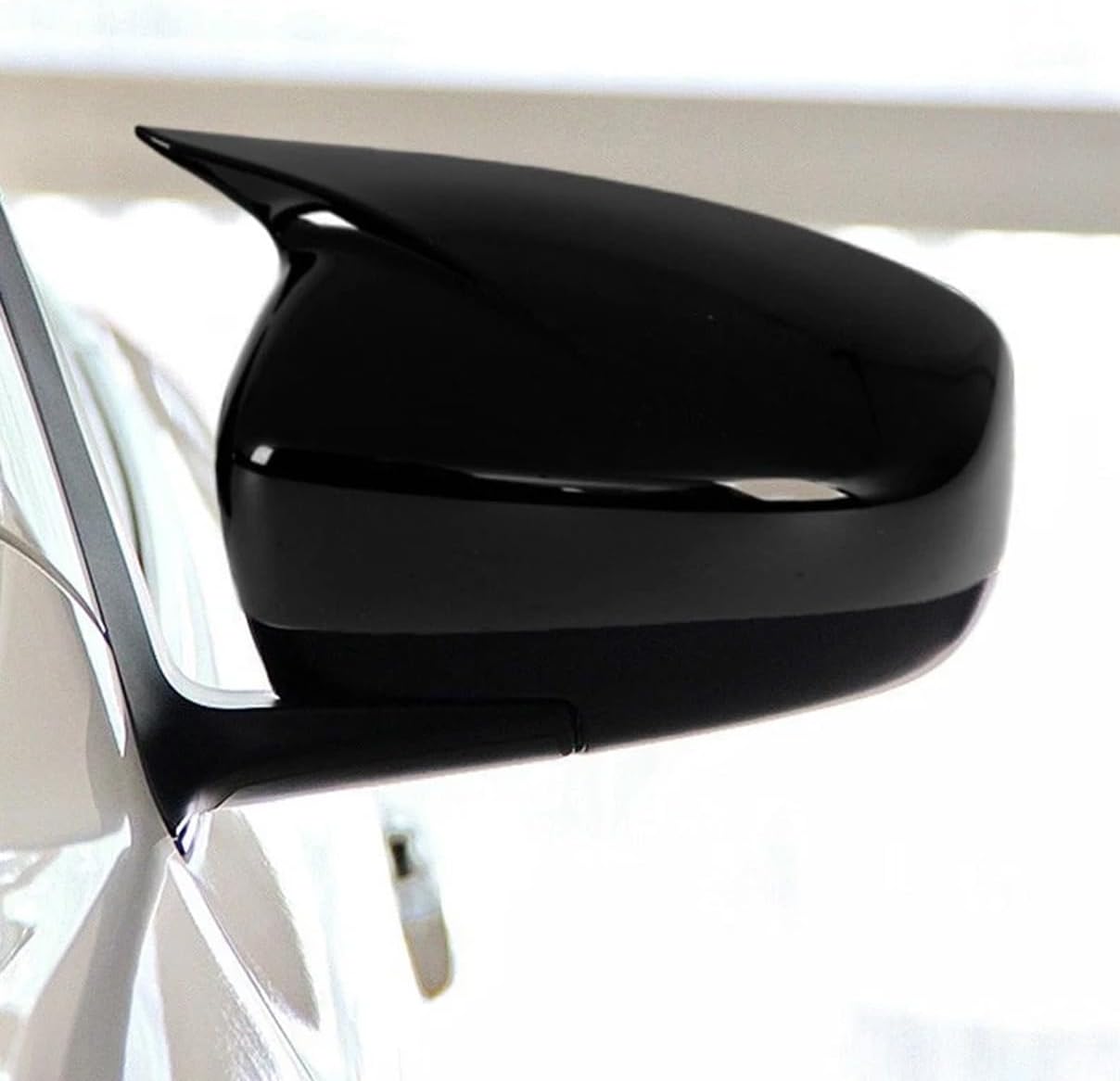 Rearview Side Mirror Cap Cover Trim Compatible For INFINITI G37 G25 2008 2009 2010 2011 2012 2013 Glossy Black OX Horn Style Door Wing Mirror cap (Not a Replacement)