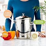 RED FACTOR Premium Compost Bin for Kitchen Countertop - Stainless Steel Food Waste Bucket with Innovative Dual Filter Technology - Includes Spare Filters (Brilliant Steel, 1.3 Gallon) - Image 5