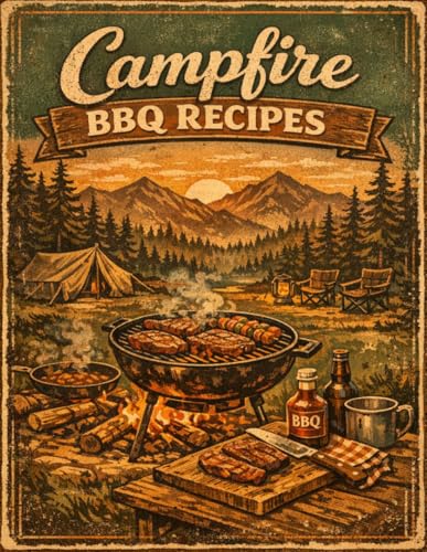 Campfire BBQ Recipes Notebook, 8.5 x 11 Lined Journal, 110 Pages