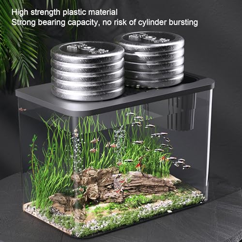 Aquário Pequeno, Aquário de Plástico Transparente Design Em Miniatura Aquário Retangular Com Tampa P