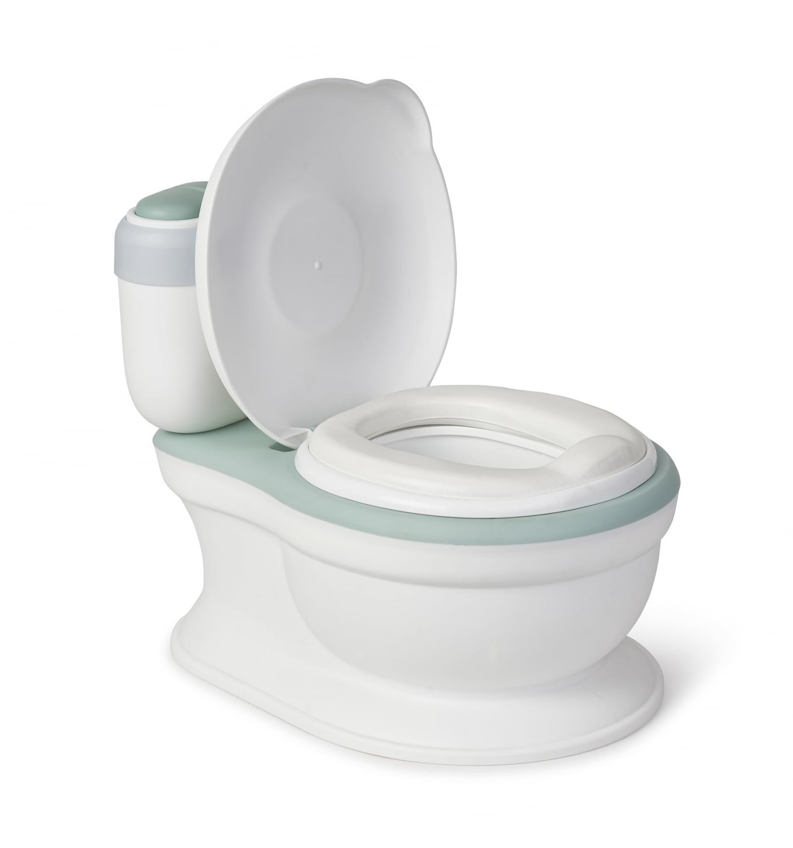 Orinal Musical Infantil Saro con Melodía, Sonido de Descarga, Borde Antisalpicaduras, Porta Rollos, Asiento Blando, Compartimento para Toallitas