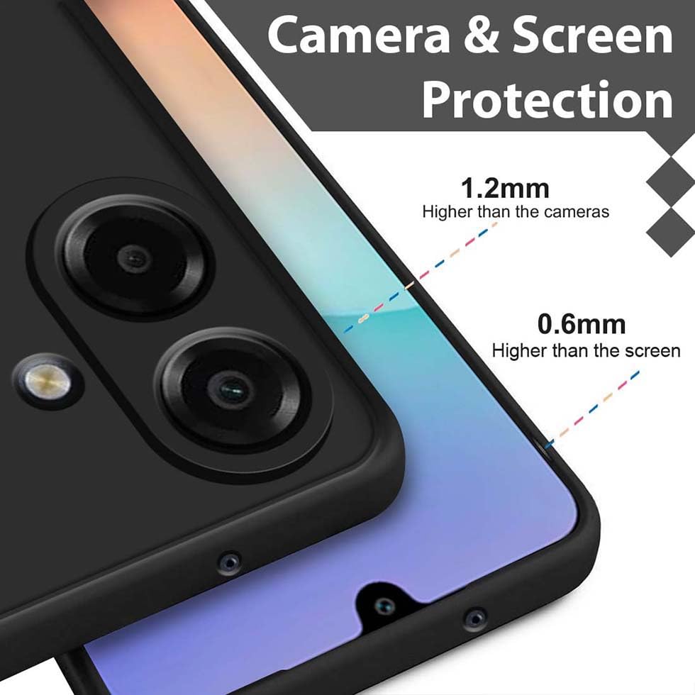 Image of Fashionury Liquid Silicon Back Cover for Samsung Galaxy M17e 5G / F70e 5G / M07 / F07 / A07 / A07 5G | Camera Protection | Inner Velvet Fabric | Anti-Fingerprint | Ultra Slim Case (Black)
