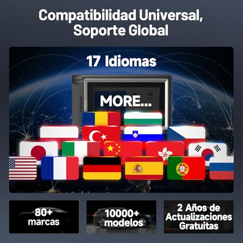 TOPDON ArtiDiag800BT 2 OBD2 - Dispositivo de diagnóstico con Todos los diagnósticos del Sistema 28+ Servicio, Dispositivo de diagnóstico para Coche con Bluetooth, 2 años de Software Gratuito