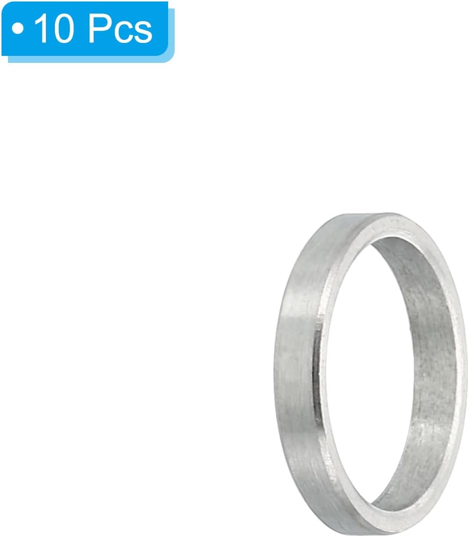PATIKIL M10 Stainless Steel Spacers, 10 Pcs Metal Spacer Stainless Steel 10.2mm ID x 12mm OD x 2mm L Spacer Screw Standoff Round for 3/8" M10 Screw Bolts