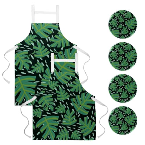 Tablier de cuisine élégant style tropical et raffiné pour bistrot et maison