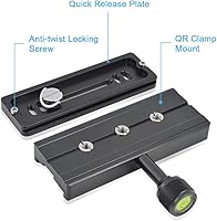 Vista 4 de fotoconic Adaptador de abrazadera de placa de arrendamiento rápido de tornillo de 4.724 in de 1/4 de pulgada con tornillos de 1/4-3/8 pulgadas