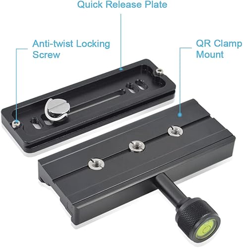 Miniatura 4 de fotoconic Adaptador de abrazadera de placa de arrendamiento rápido de tornillo de 4.724 in de 14 de pulgada con tornillos de 14-38 pulgadas para