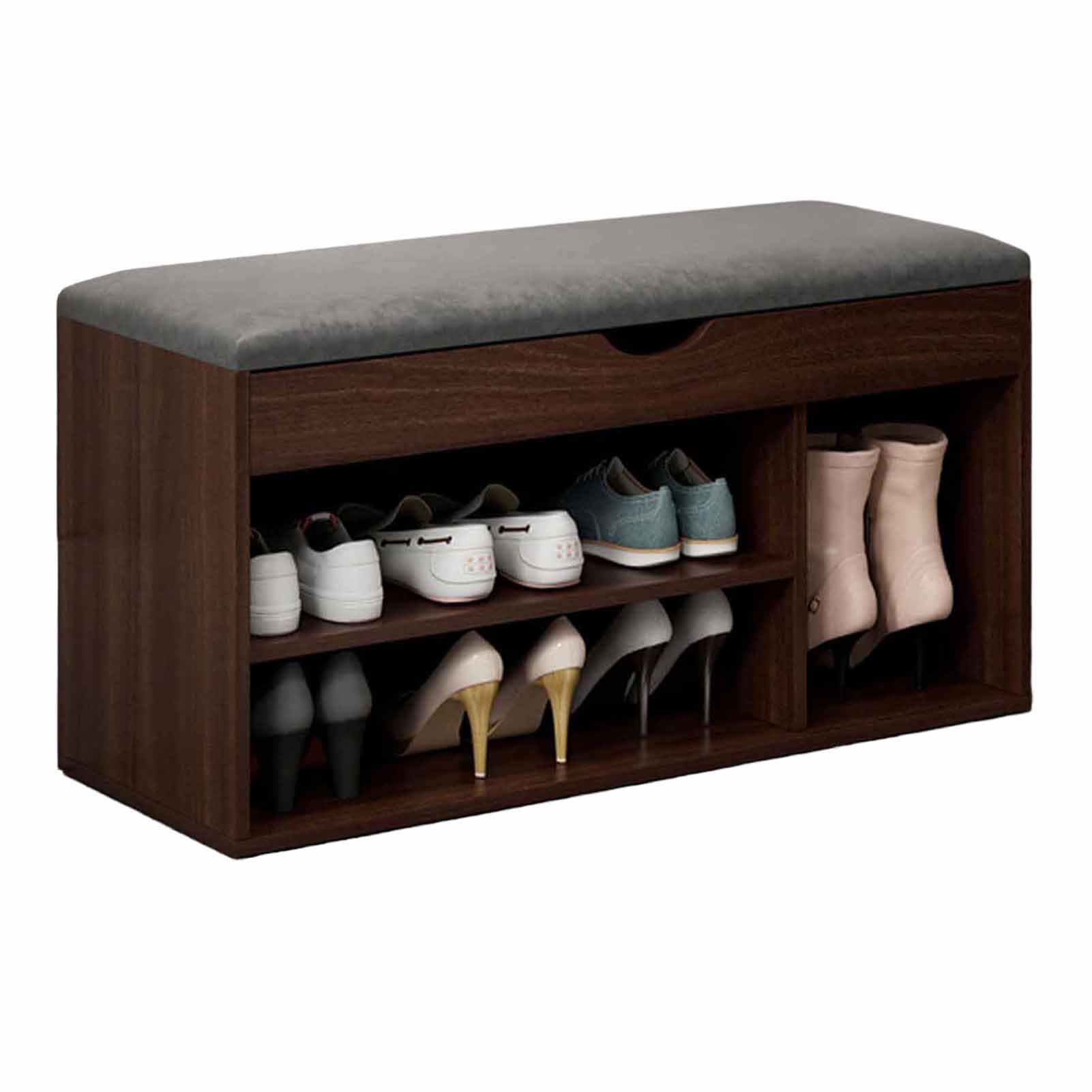 LWJSOCP Shoe Bench with Storage Padded at Stylish Entryway Storage Shelf Clod Compartments for Corridor & Bedroom SpaceSaving Design