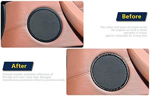 Carbon Fiber Interior Car Door Speaker Frame Trim Cover 6pcs for BMW X5 X6 E70 E71 2008-2014