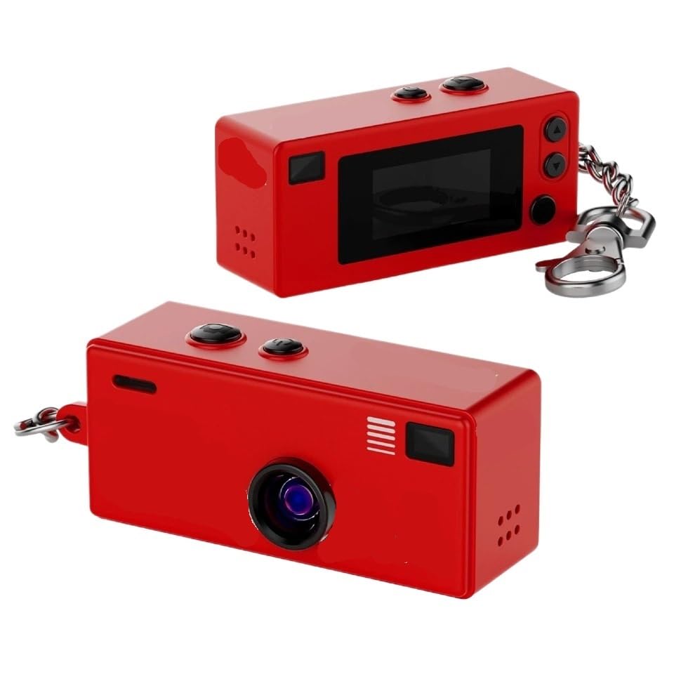 Caméra portable HD 1080p compatible Charmera avec porte-clés vidéo rouge 8Go